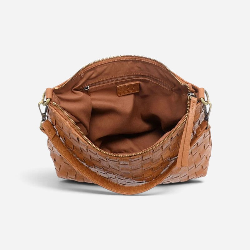 Winnie Woven Hobo Cognac