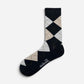 Argyle Cotton Jacquard Sock Crew Navy